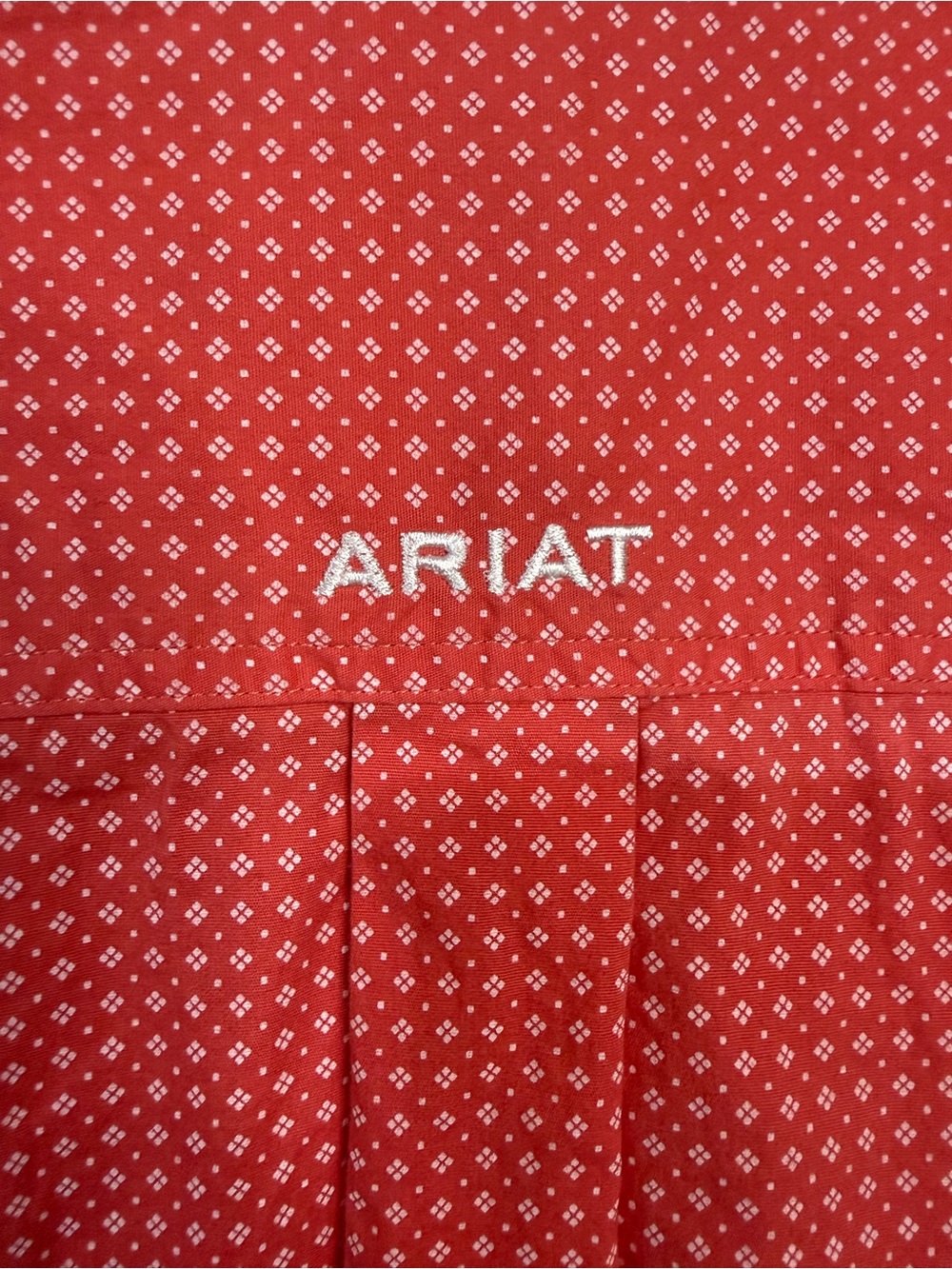 Ariat Red Micro-Print Long Sleeve Button-Down Shirt - Picture 5 of 5